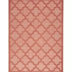 Online Kirklands Home Bright Coral Trellis Outdoor Area Rug, 4x6