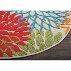 Outlet Kirklands Home Bright Leaves Round Outdoor Area Rug, 5x5