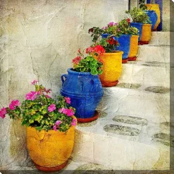 Kirklands Home Bright Pots Outdoor Canvas Art Print Multi