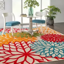 Hot Kirklands Home Bright Red Floral Burst Outdoor Area Rug, 6x9