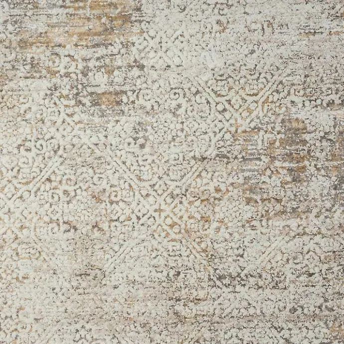 Hot Kirklands Home Brisbane Beige Faded Damask Area Rug, 2x3