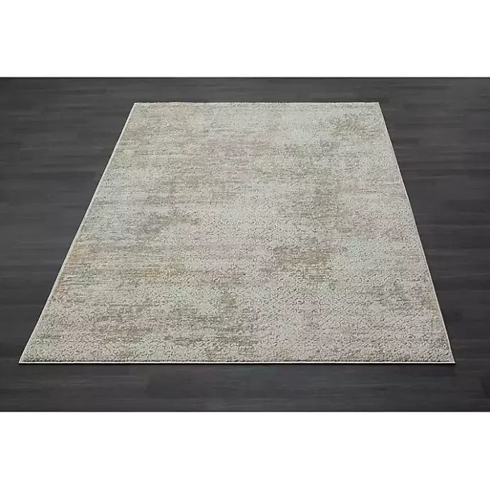 New Kirklands Home Brisbane Beige Faded Damask Area Rug, 4x6
