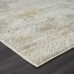 New Kirklands Home Brisbane Beige Faded Damask Area Rug, 4x6