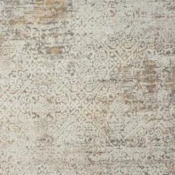 New Kirklands Home Brisbane Beige Faded Damask Area Rug, 4x6