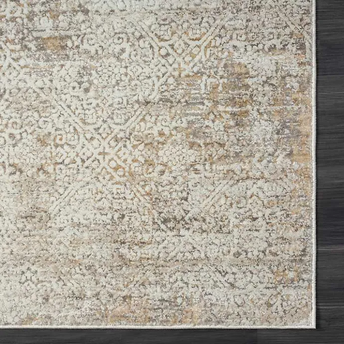 Clearance Kirklands Home Brisbane Beige Faded Damask Area Rug, 5x8