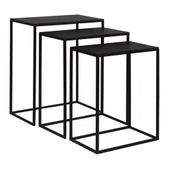 Online Kirklands Home Bronze & Metal Nesting Side Tables, Set of 3 Black