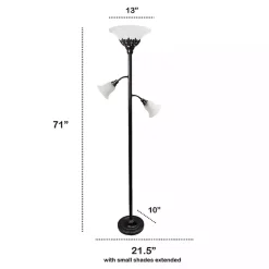 Best Kirklands Home Bronze and White 3-Scallop Glass Floor Lamp Brown