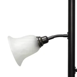Best Kirklands Home Bronze and White 3-Scallop Glass Floor Lamp Brown
