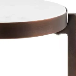 Discount Kirklands Home Bronze Angular Marble Accent Table Gold