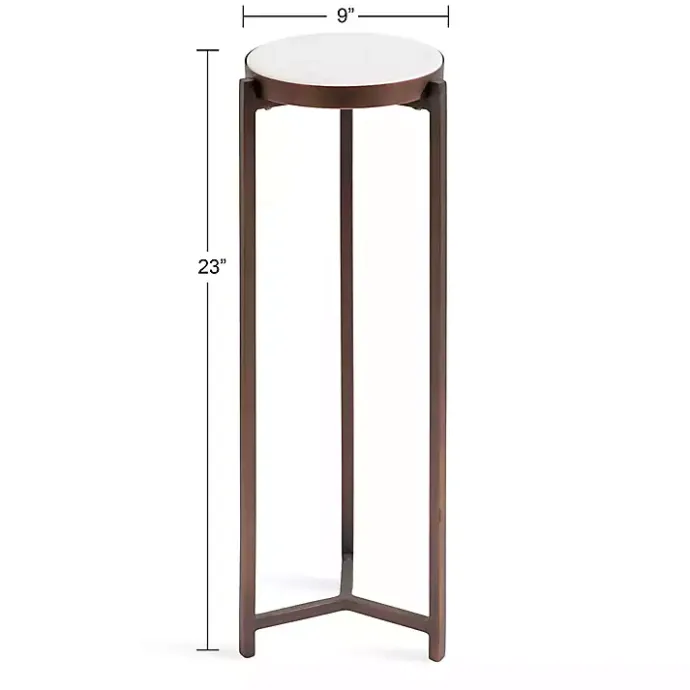 Discount Kirklands Home Bronze Angular Marble Accent Table Gold