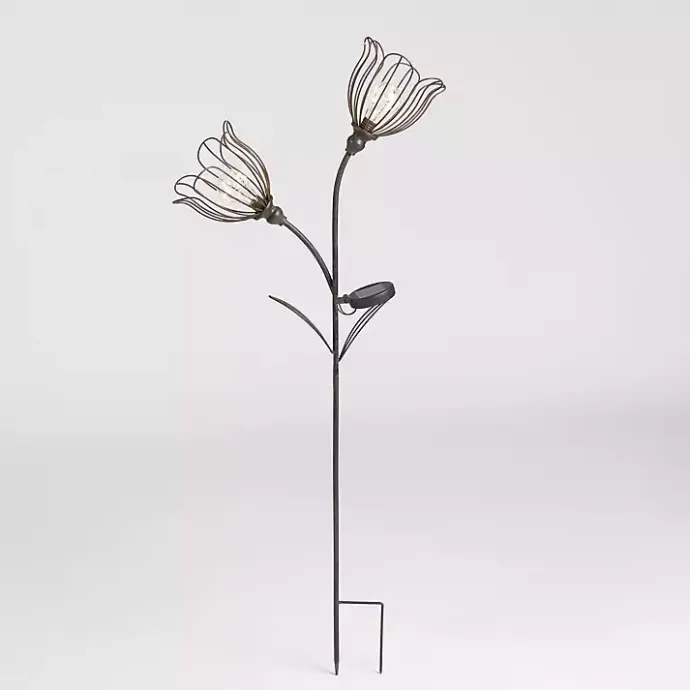 Online Kirklands Home Bronze Flowers Solar Lantern Yard Stake Gold