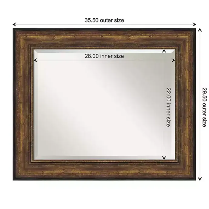 Best Kirklands Home Bronze Frame Beveled Mirror, 35.5x29.5 in.