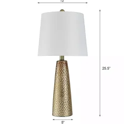 Outlet Kirklands Home Bronze Hammered Table Lamp White