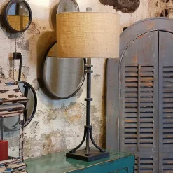 Clearance Kirklands Home Bronze Iron Industrial Buffet Lamp Tan