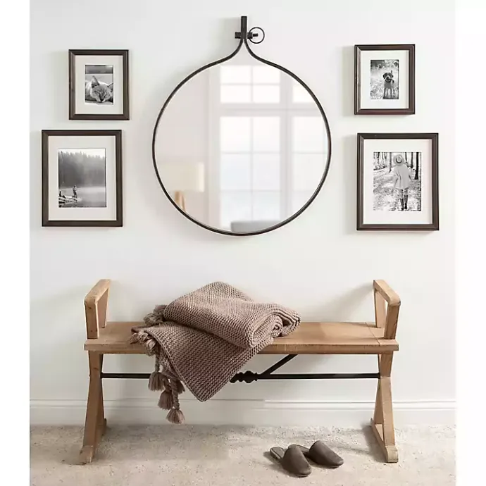 Hot Kirklands Home Bronze Metal Antique Round Wall Mirror