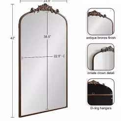 Online Kirklands Home Bronze Metal Arch Ornate Crown Wall Mirror Brown