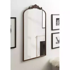 Online Kirklands Home Bronze Metal Arch Ornate Crown Wall Mirror Brown