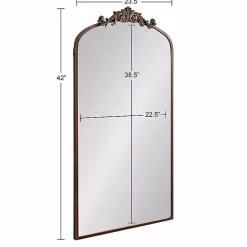 Online Kirklands Home Bronze Metal Arch Ornate Crown Wall Mirror Brown