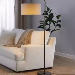 Outlet Kirklands Home Bronze Metal Puck Floor Lamp Brown