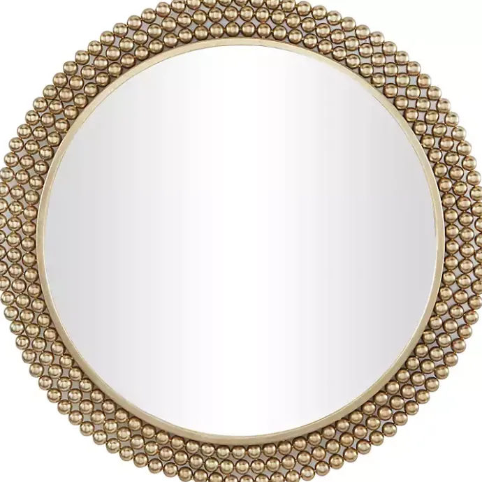 Discount Kirklands Home Metal Tiered Bead Frame Wall Mirror Bronze