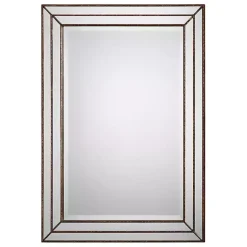 Clearance Kirklands Home Bronze Metallic Grooved Texture Wall Mirror Brown