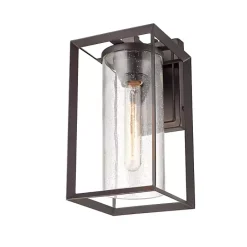 Online Kirklands Home Bronze Open Seeded Glass Outdoor Sconce Brown