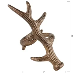 Discount Kirklands Home Bronze Reindeer Antler Napkin Rings, Set of 4 Brown