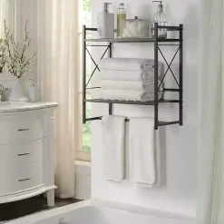 Hot Kirklands Home Bronze 2-Tier Utility Shelf Brown