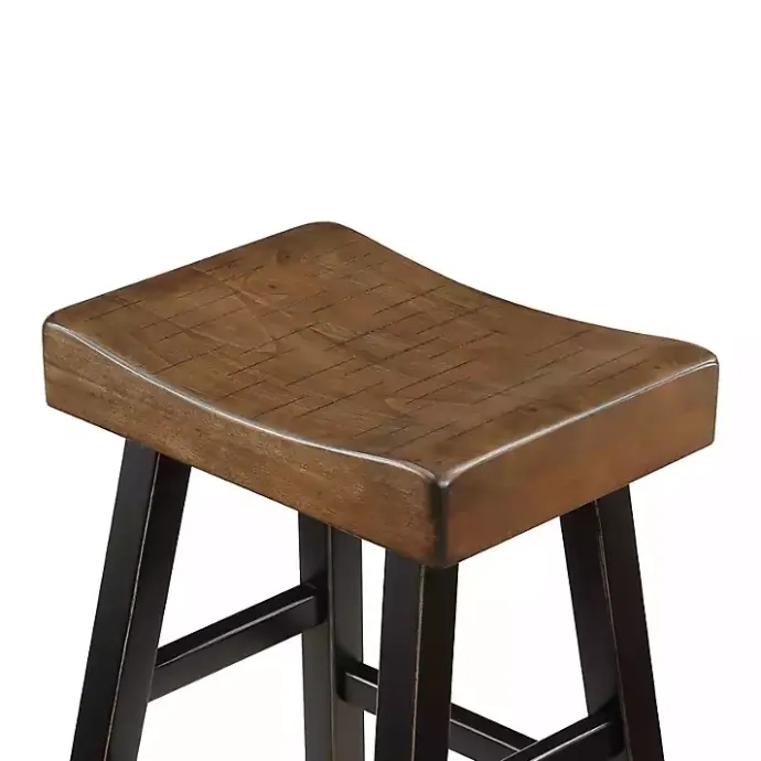 New Kirklands Home Brown & Wood Counter Stools, Set of 2 Black