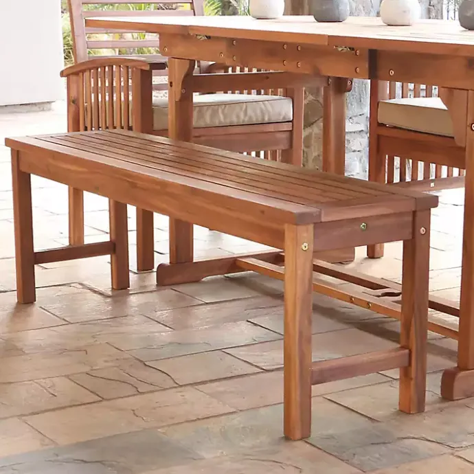Online Kirklands Home Acacia Wood Outdoor Bench Brown