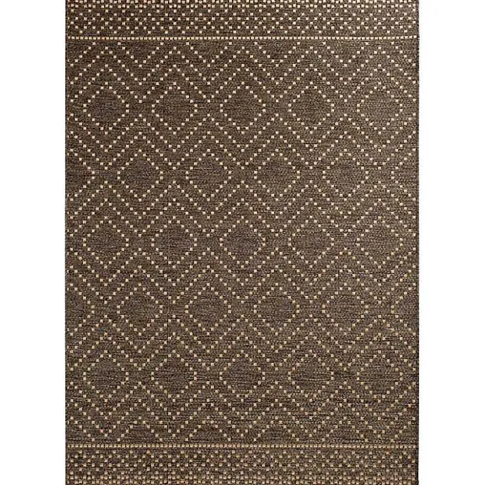 Kirklands Home Adelaide Diamond Outdoor Area Rug, 5x7 Brown