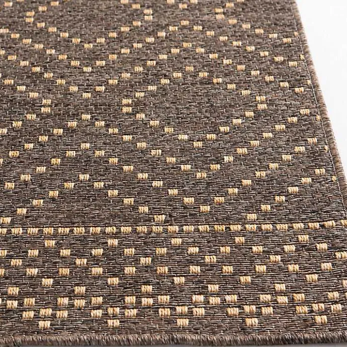 Kirklands Home Adelaide Diamond Outdoor Area Rug, 5x7 Brown
