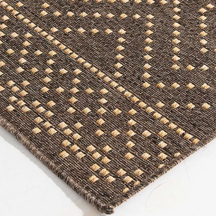 Kirklands Home Adelaide Diamond Outdoor Area Rug, 5x7 Brown
