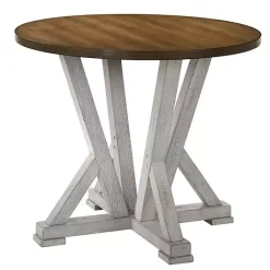 Discount Kirklands Home Brown and Antique White Wood Counter Table
