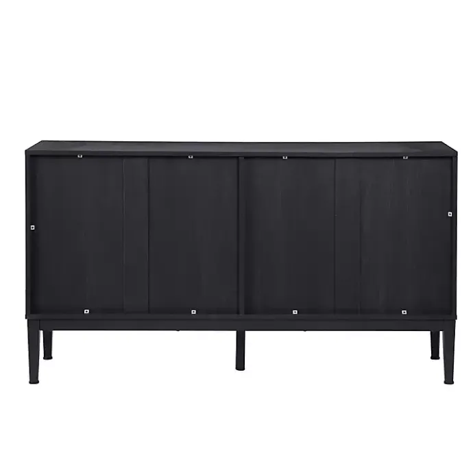 Hot Kirklands Home Brown and Black Wood Chevron 4-Door Sideboard