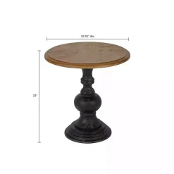 Hot Kirklands Home Brown and Black Wooden Hemlock Accent Table