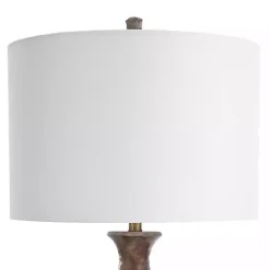 Discount Kirklands Home Brown and Gold Gourd Table Lamp White
