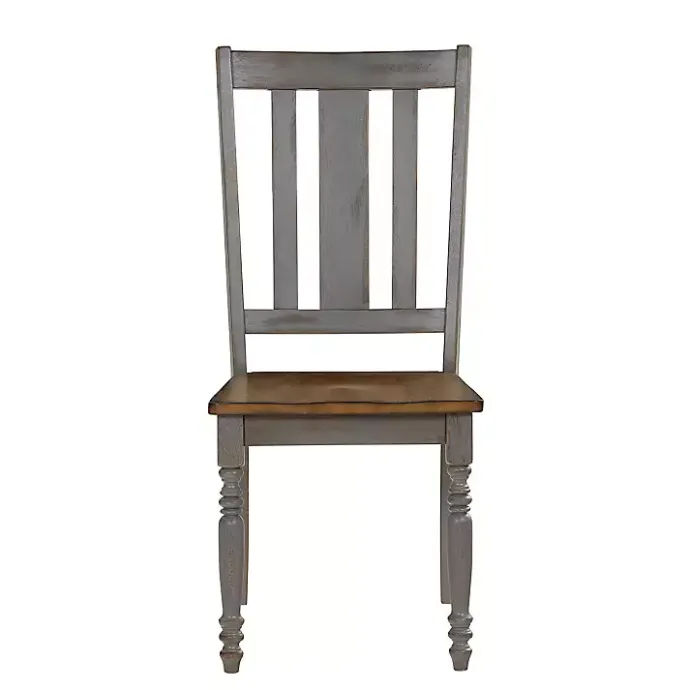 New Kirklands Home and Gray Wooden Dining Chairs, Set of 2 Brown