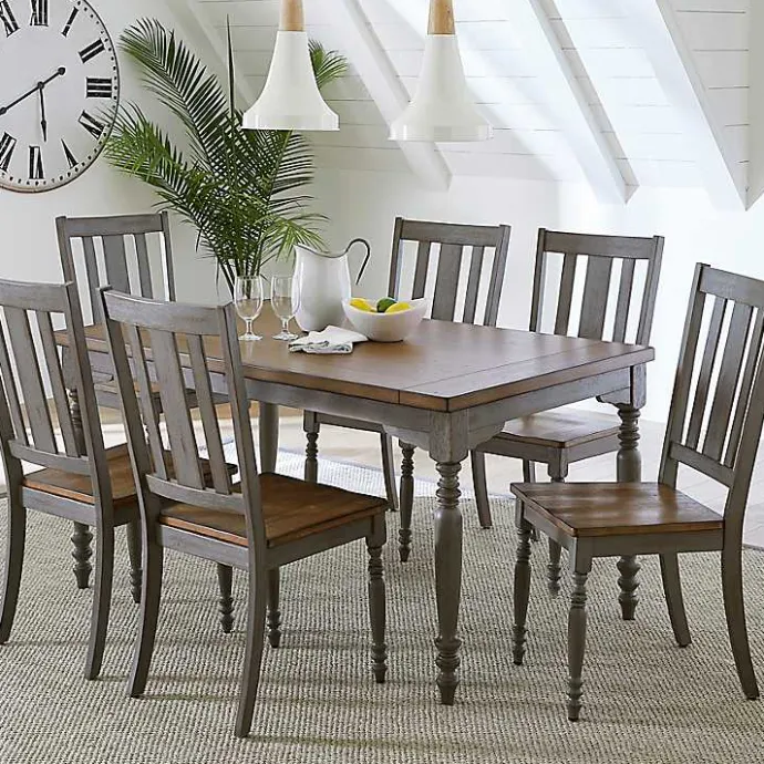 New Kirklands Home and Gray Wooden Dining Chairs, Set of 2 Brown