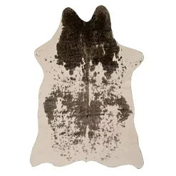 Online Kirklands Home Brown and White Faux Cow Hide Area Rug, 5x7
