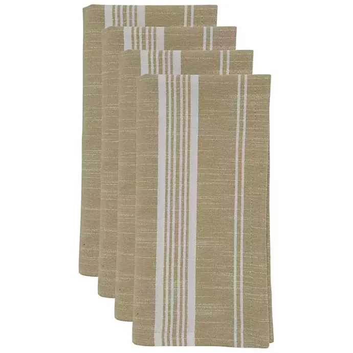 Hot Kirklands Home and White Striped Napkins, Set of 4 Brown