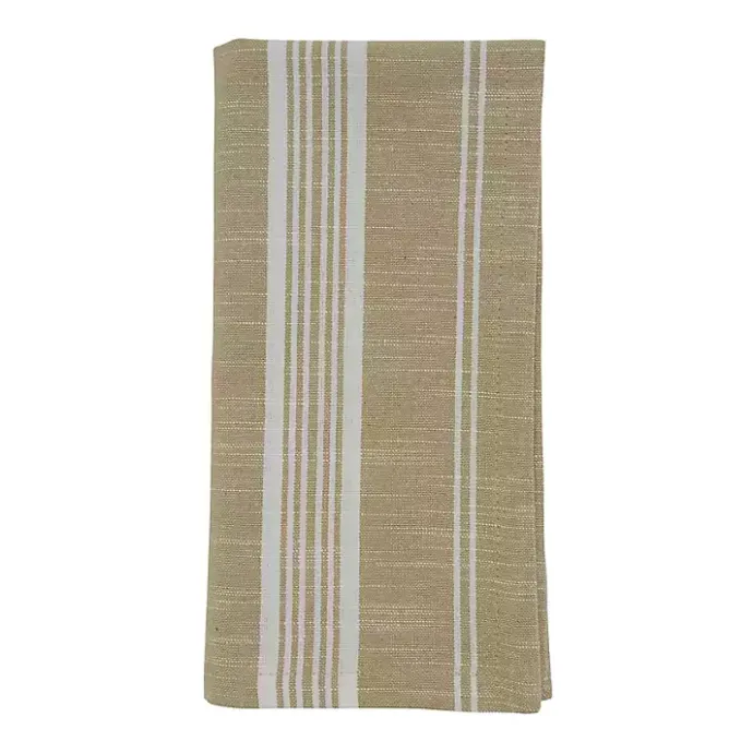Hot Kirklands Home and White Striped Napkins, Set of 4 Brown