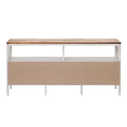 Kirklands Home Brown and Whitewashed Wood 3-Drawer Media Cabinet