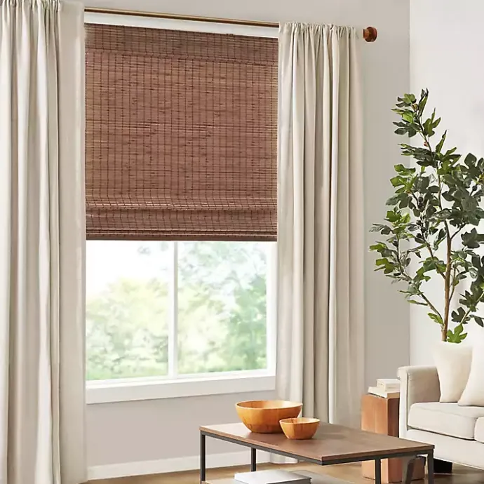 Sale Kirklands Home Bamboo Light Filtering Roman Shade, 29 in. Brown