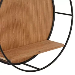 Sale Kirklands Home Brown Bamboo Modern Wall Shelves, Set of 2