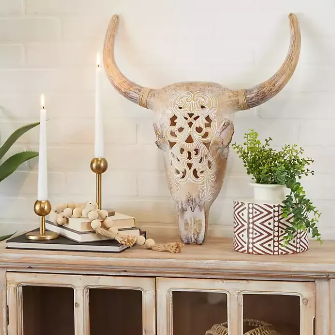 Kirklands Home Bohemian Bull Wall Plaque Brown