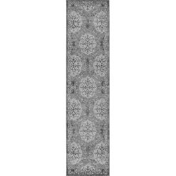 New Kirklands Home Bordered Pattern Runner, 2x10 Brown