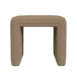Best Kirklands Home Boucle Channeled Upholstered Ottoman Brown