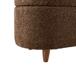 Kirklands Home Boucle Flip-Top Storage Bench Brown