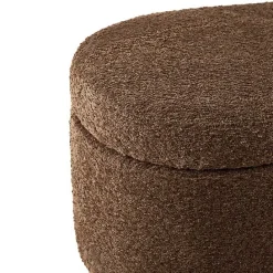 Kirklands Home Boucle Flip-Top Storage Bench Brown